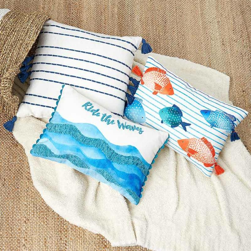 Coastal-Inspired Accent Pillows  |   Throws & Accent Pillows Home Decor Throws & Accent Pillows