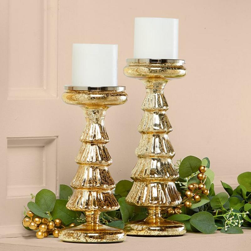 Christmas Pine Glass Candleholders  |   Candles & Candleholders Candles & Candleholders Candles & Candleholders